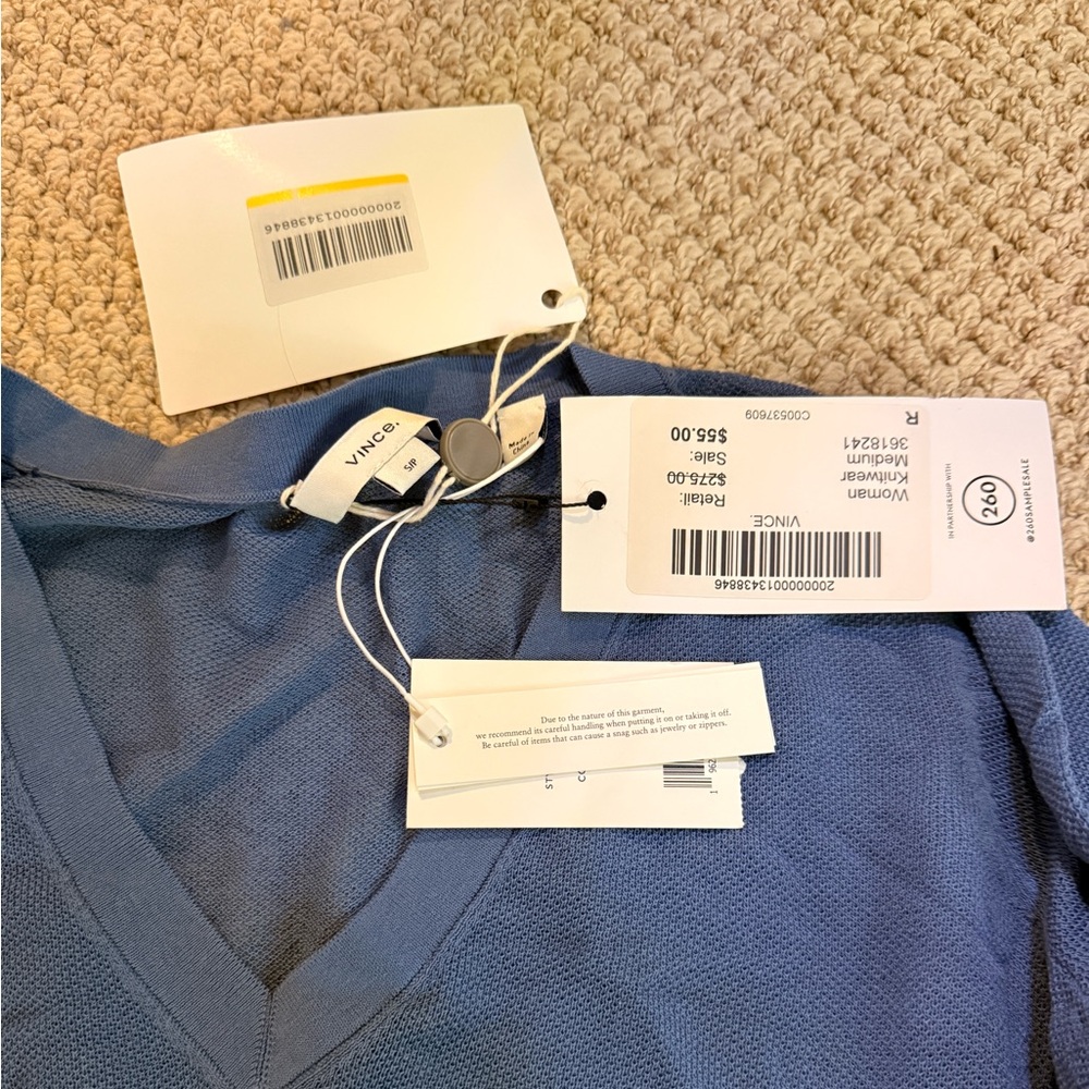 NWT Vince mesh blue top - Picture 2 of 2